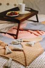 Load image into Gallery viewer, Knitted Stripe Cotton Throw Blanket
